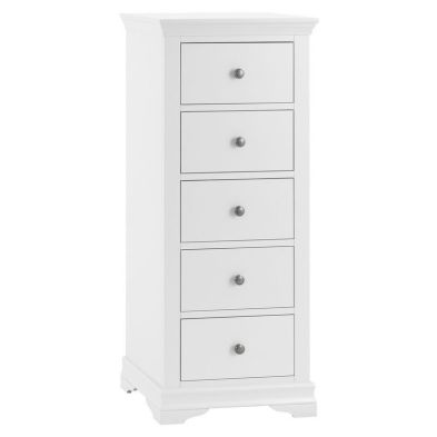 Swafield White Pine Narrow Chest Of 5 Drawers